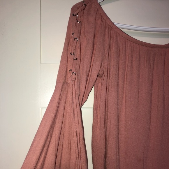 Bell sleeve with lace detail off the shoulder top - Picture 3 of 4